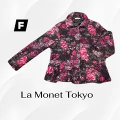 LA MONET TOKYO 花柄 ファー風 テーラードジャケットレディース
