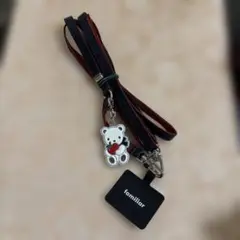 familiar クマチャーム スマホショルダーストラップ