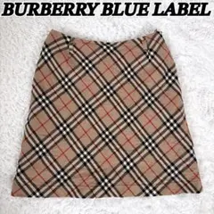 美品✨ バーバリー ブルーレーベル ノバチェック 台形ミニスカート ウール 38