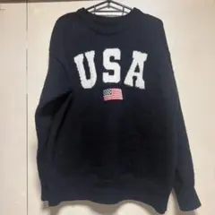 SHEIN USAロゴ刺繍 ネイビーセーター Mサイズ
