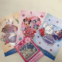 ディズニー　ポストカード３枚　アリスネイルスティッカー