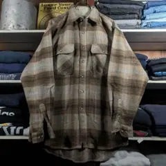 80s　良配色　オンブレネルシャツ　カートコバーン　ブラウン　ビンテージ　大きめ