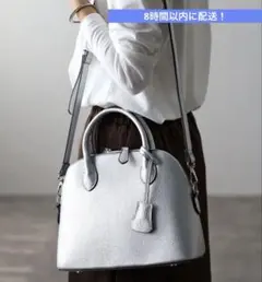 美品＊グッシオ レザー 牛革 ラウンド ミニボストン ショルダー付きのサムネイル