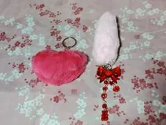 しっぽチャーム＆ふわふわキーホルダー