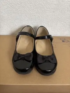 リボン付き黒フォーマルシューズ 17cm