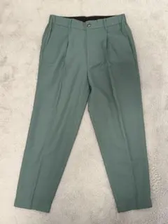 くすみグリーン ワイドテーパードパンツ スラックス Mサのサムネイル
