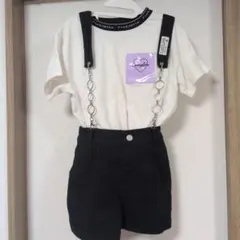 Pinklatte サスペンダー付きTシャツとショートパンツセット