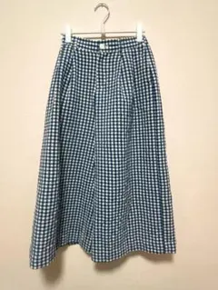 良品計画 チェック柄 ワイドパンツ ゴムウエスト