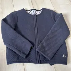 PETIT BATEAU ネイビーキルティングカーディガンジャケット 116cm