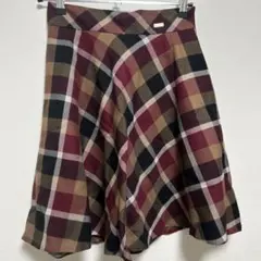 BLUE LABEL CRESTBRIDGE チェック フレアスカート 38 赤