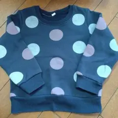 西松屋　裏起毛　ネイビー ドット柄 トレーナー サイズ100