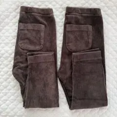 【即日発送】UNIQLO コーデュロイライクレギンス 90 ダークブラウン 2点