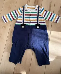 【ミキハウス】カバーオール 70cm ロンパース くま ボーダー