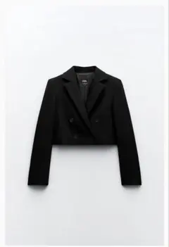 新品タグ付きZARA ダブルブレスト仕様クロップド 丈ブレザー