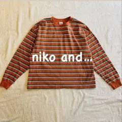 niko and... 長袖Tシャツ Mサイズ オレンジストライプ
