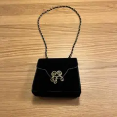 黒いベルベットパーティーバッグ