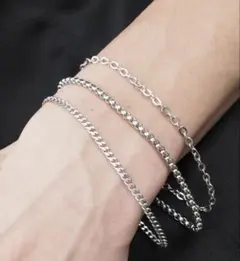 新品　ブレスレットSBG 3点セット チェーンブレスレット　シルバー系その他3