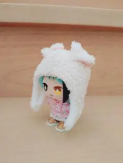 犬みみ付きフライングキャップ(白ボア)