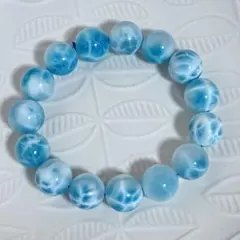 天然石♡極上天然無処理ラリマー贅沢大粒14.5mmブレスレット