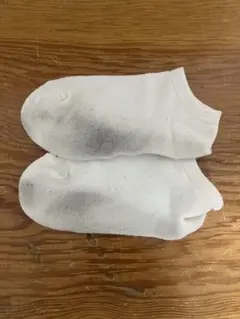 白　レディースショートソックス 使用感あり