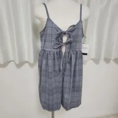 新品 M チェックビスチェ グレー キャミソール