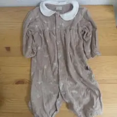 futafuta 花柄ロンパース ベージュ