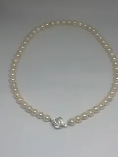 ✨テリ強✨本真珠　パール　アコヤ　ネックレス　シルバー刻印　約7.0〜7.4mm