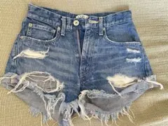 GYDA ダメージ加工 ショートパンツ　ブルー　ジェイダ　デニム　ジーパン