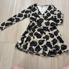 INGNI 黒いバラ柄 長袖カシュクール