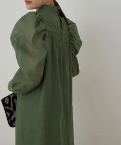 【アダムエロペ】オリーブグリーン ドレス