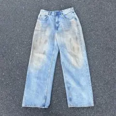 ZARA ACNE STUDIOS風 ヴィンテージ加工バギーフィットジーンズ