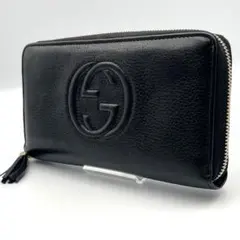 美品✨GUCCI グッチ　ソーホー　インターロッキング　黒　レザー 長財布