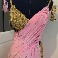 社交ダンスラテンドレス☆ピンク×ゴールド