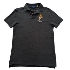 美品 Polo Ralph Lauren ベア刺繍 ポロシャツ ダークグレー S