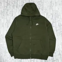 ナイキ US古着 ワンポイント刺繍ロゴ フルジップ スウェット パーカー L