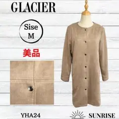 ★美品★ GLACIER グラシア レディース ノーカラーコート ベージュ M