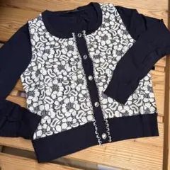 花柄レースの長袖カーディガン