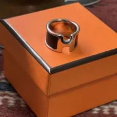 HERMES エルメス ツイリーリング シルバー系カラー スクエア