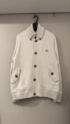 バーバリー ブラックレーベルカーディガン ブル ゾン ホース 刺繍 くるみボタン