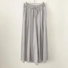 アリシアページボーイ ワイドパンツ グレージュ　ウエストゴム　オフィス　とろみ