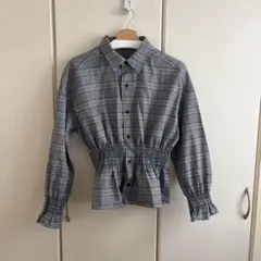 SLY グレー系チェック柄長袖シャツ