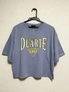 ライトブルー　オーバーサイズ　Tシャツ　フロントジッパーのサムネイル