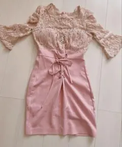 ピンク レース タイトドレス