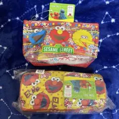セサミストリート エルモ トラベルポーチ ペンケース セット