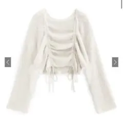 ドロストフェザーニットトップス[tu1498] アイボリー