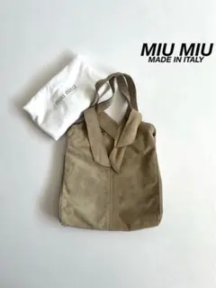 MIU MIU SUEDE LEATHER TOTE HAND BAGのサムネイル