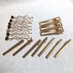 ゴールドヘアクリップ 3種類　17個セット