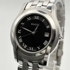 GUCCI グッチ 5500M クォーツ メンズ腕時計 ブラック 稼働 新品電池のサムネイル