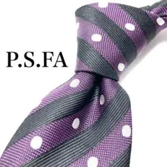 【極美品】 P.S.FA ストライプ柄 ネクタイ パープル シンプル 綺麗めのサムネイル