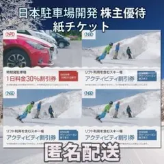 匿名配送　日本駐車場開発　株主優待　紙チケット【グリーンシーズン終了まで】